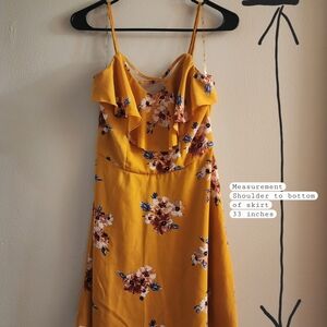 Flirty Floral Mustard Dress